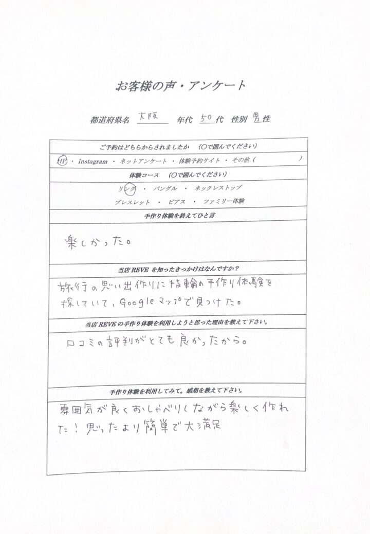 【和歌山】大阪から旅行で手作りリング！Googleマップで発見の画像